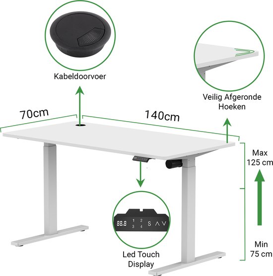 Bureau Pro Zit/Sta Duo Bench Elektrisch 2x2 motoren Verstelbaar - De Arend