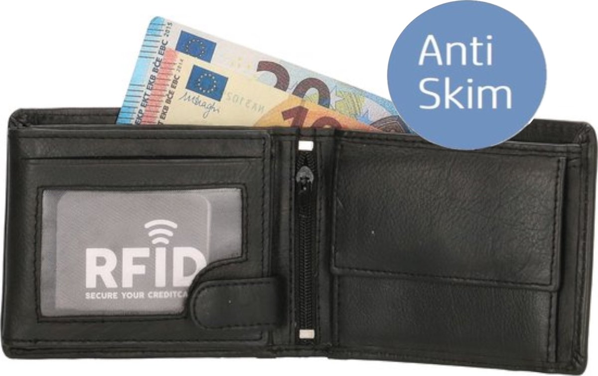 Heren Portemonnee Bilfold Echt Leer Klein Model - RFID