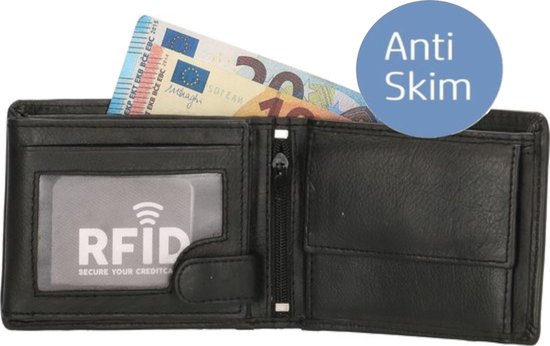 Heren Portemonnee Bilfold Echt Leer Klein Model - RFID