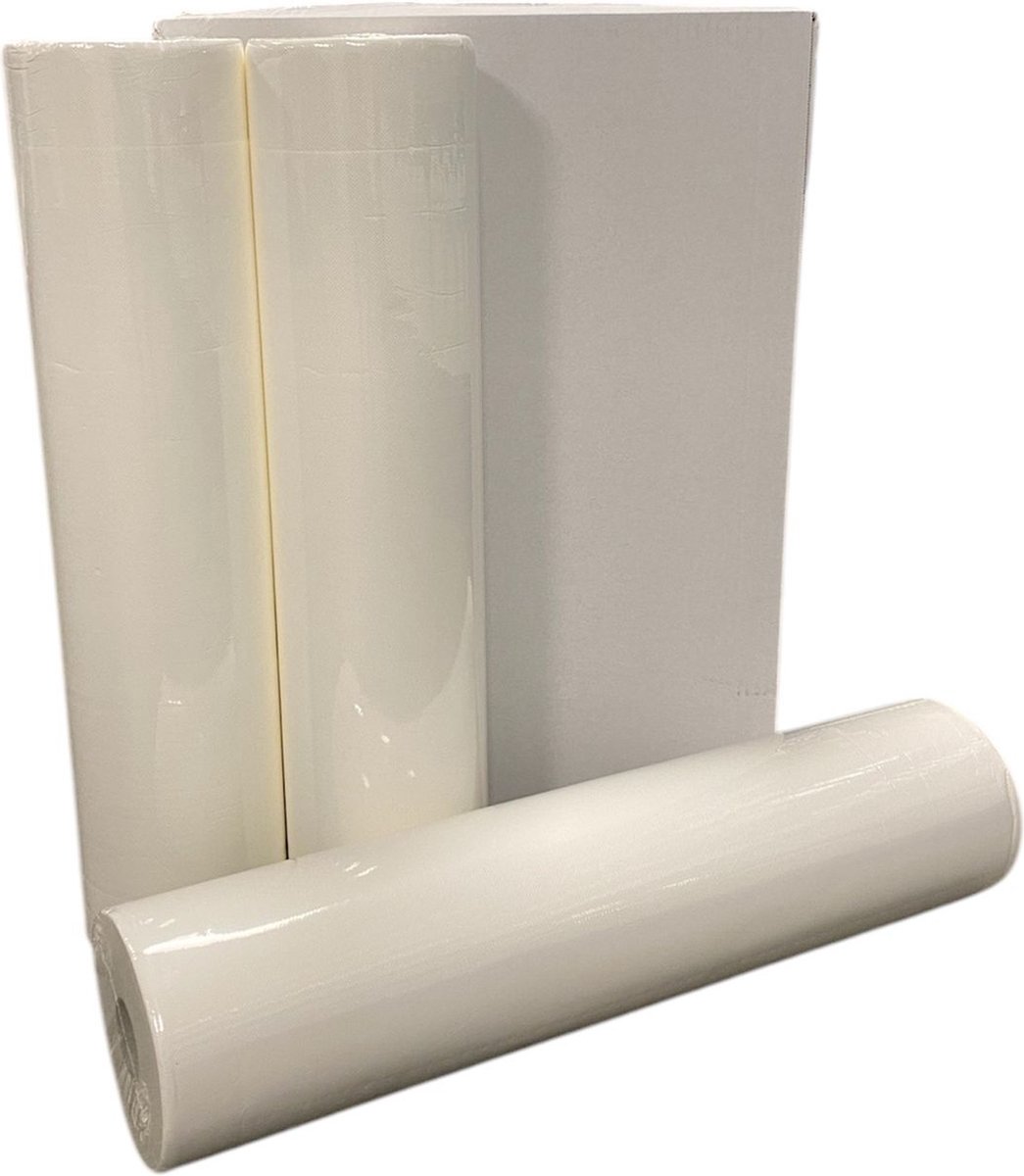 Goedkoopste Onderzoeks papier - Onderzoekstafelpapier - Onderzoeksbankpapier - Geperforeerd - PE-zak verpakt - 6 rollen - 60cm x 80m