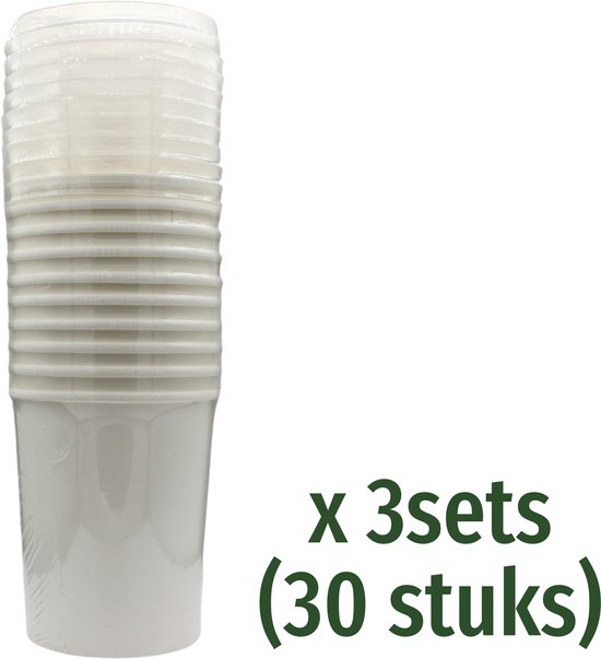 Gobelet à Soupe Jetable avec Couvercle - karton/papier - Ø11,5 cm - 1000ml - 30 Pièces - Bols à soupe - Assiettes Fête/ anniversaire / BBQ