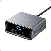 Anker Prime Lader (250W - 6 Poorten - GaNPrime) - 4x USB-C & 2x USB-A - Dynamic Power Distribution - Smart Display - Snelladen tot 140W - ActiveShield 2.0 - Compact & Krachtig