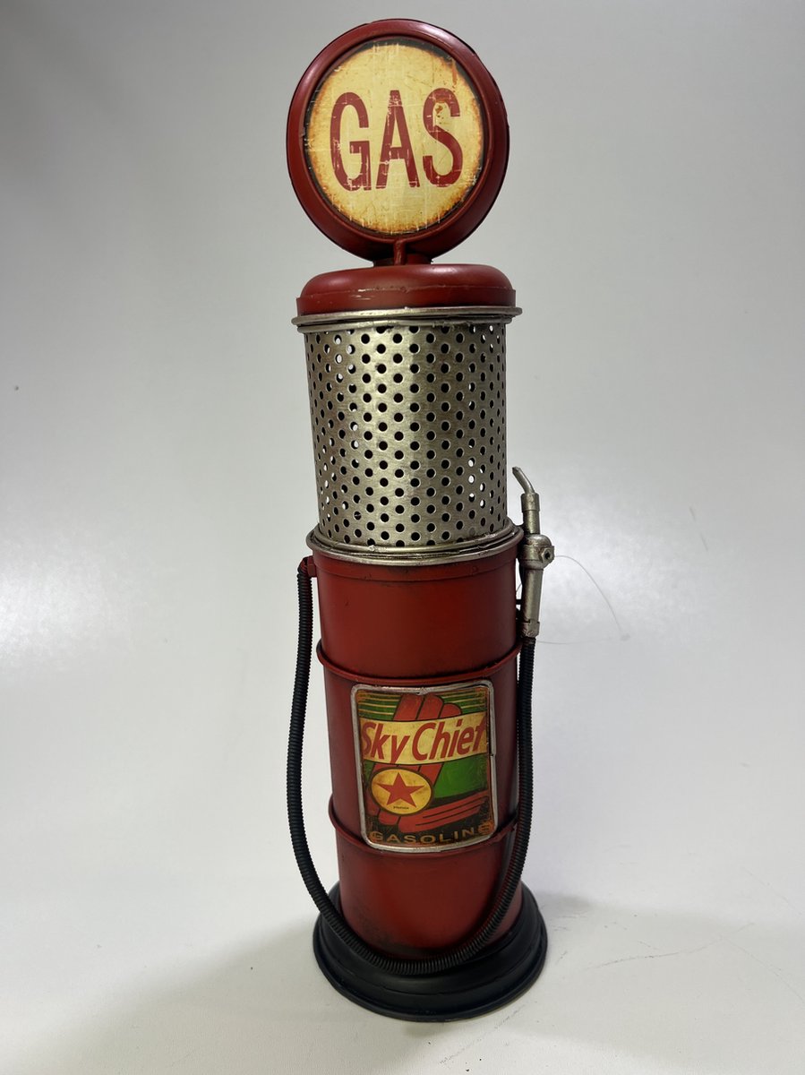Benzinepomp rood retro look gas oil