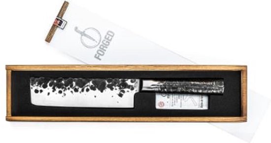 Hache hachée intense forgée 17 cm - Acier inoxydable - Dans une boîte à poison en bois