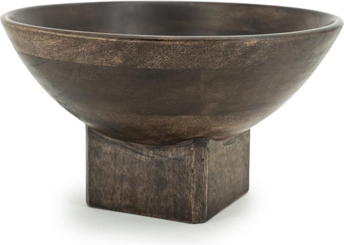 BY-BOO vaas/schaal Bora large - 30x30x17cm- mangohout brown