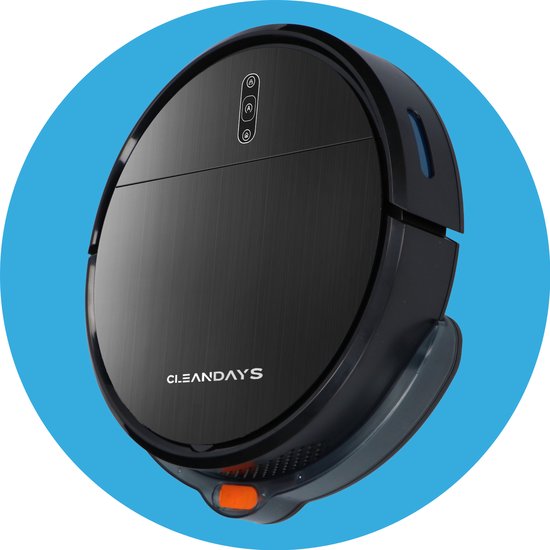 CleanDays D2-007 Robotstofzuiger met Dweilfunctie - Laadstation - Geschikt met Huisdieren - Zwart