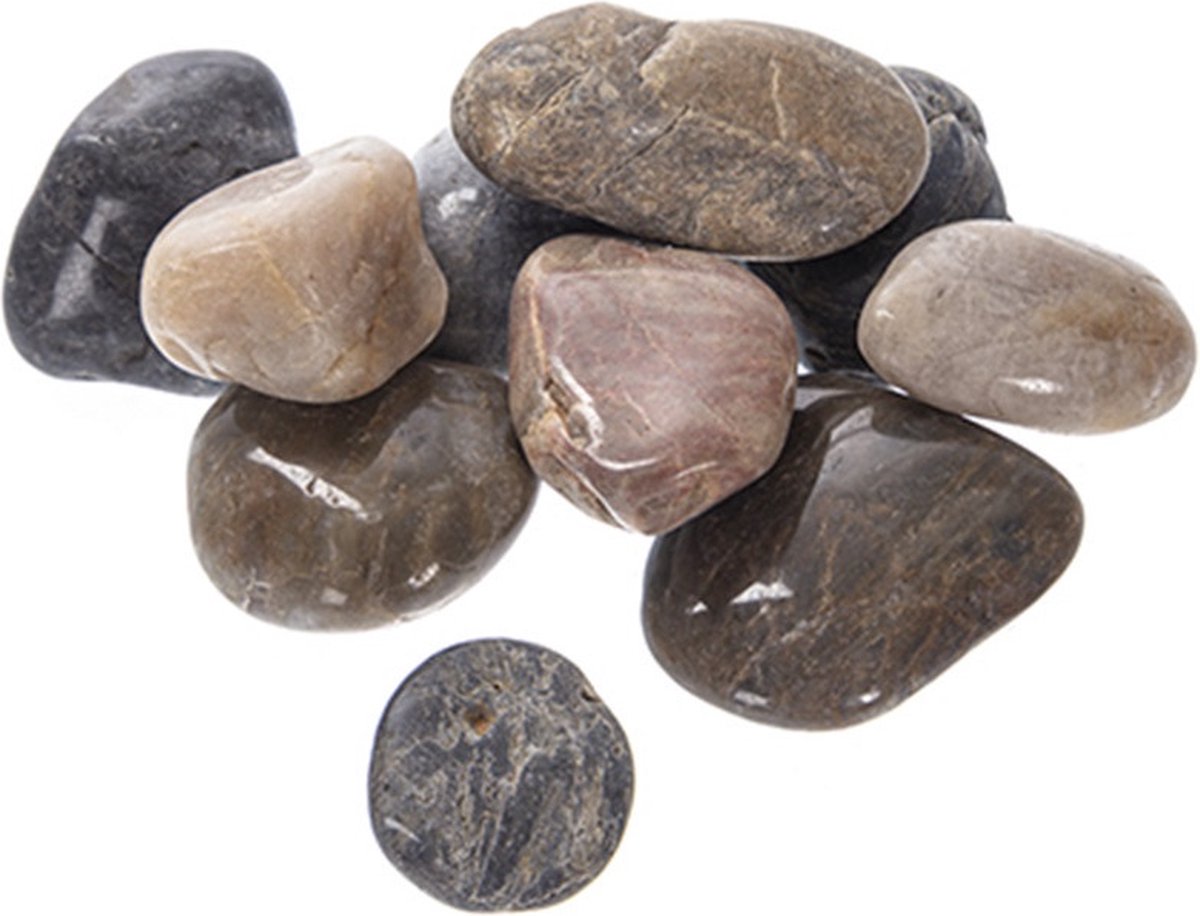 CM Decoratie/hobby stenen/kiezelstenen - mix kleuren - 2000 gram - 3-5 cm steentjes - vulmateriaal - klein formaat