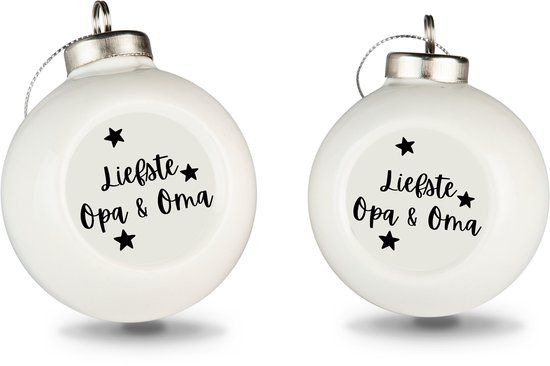 Kerstballen | Kerstdecoratie | Keramische kerstballen | Unieke kerstballen | Ø7 cm | Witte kerstbal | Fotofabriek