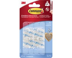 Command? Doorzichtige Mini Haken met Doorzichtige Strips, 6HKS+8S/PK