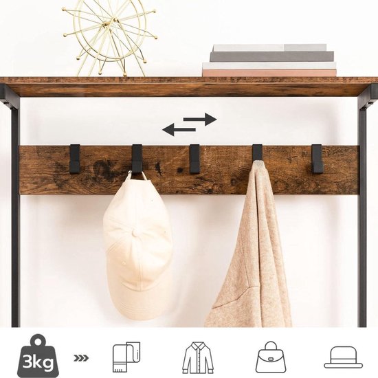 HOMCOM Kapstok met Haken, Garderobe met Schoenenbank, voor Entree, Hal