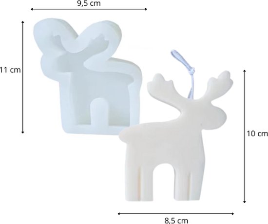ZoeZo - Moule à bougies en bois de cerf - Cerf - Renne - Élan - Moules à bougies - Moule en Siliconen - Noël - Noël - Fabriquez vos propres bougies - Moulage de Plâtre et époxy - Faire du savon
