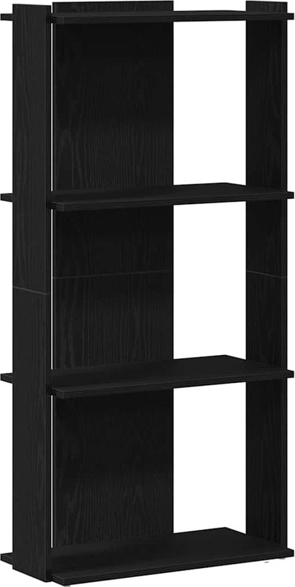 Furinno Luder boekenkast, 3 laags open plank, zwart hout
