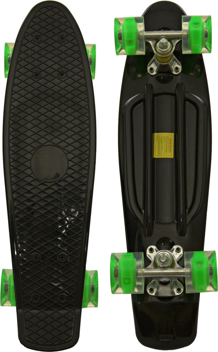 Sajan - Skateboard - LED - Penny board - Zwart-Groen - 22.5 inch - 56cm - Skateboard met Verlichting — afbeelding 2