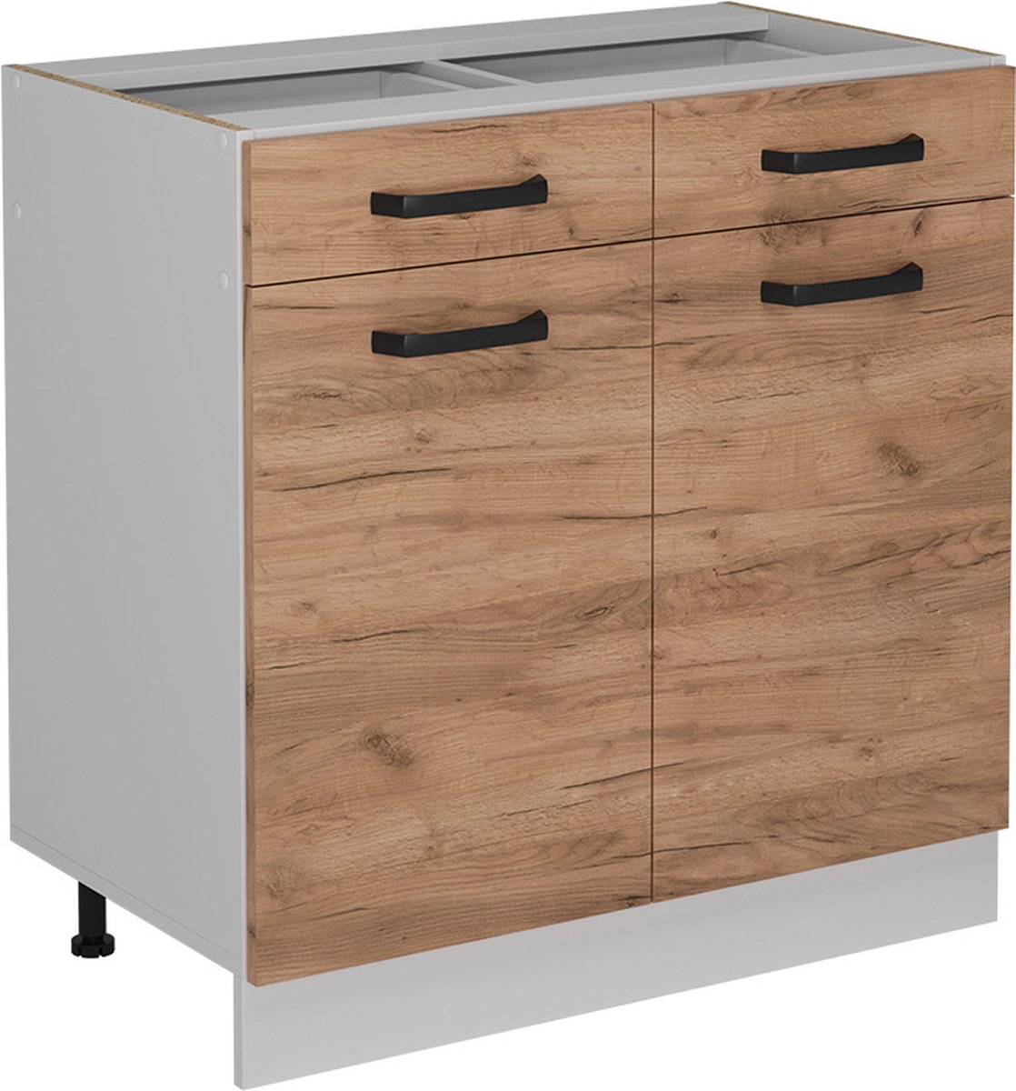 Vicco R-Line Keukenonderkast – 80 cm WB Eik Krachtige eik goud Goudkleurig Eiken/Wit