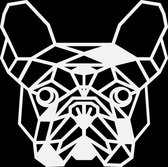 Houten Dierenkop • Houten Bulldog • Dierenkop Bulldog • Klein • Wit MDF • Houten Dier • Wandecoratie