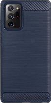 BMAX Carbon soft case hoesje voor Samsung Galaxy Note 20 / Soft cover / Telefoonhoesje / Beschermhoesje / Telefoonbescherming - Blauw