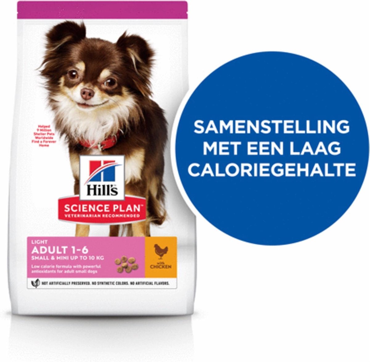 Hill's Canine Adult Light Small & Mini - Hondenvoer - Kip 1.5 kg thumbnail 3