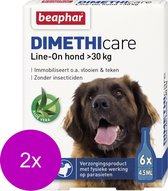 Beaphar Dimethicare Line-On Hond - Anti vlooien en tekenmiddel - 2 x 6x4.5 ml Van 30kg