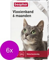 Beaphar Vlooienband 6 Maanden Kat 35 cm - Anti vlooienmiddel - 6 x Wit