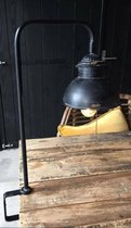 Stoere Klemlamp Antiek Zwart op Battterij
