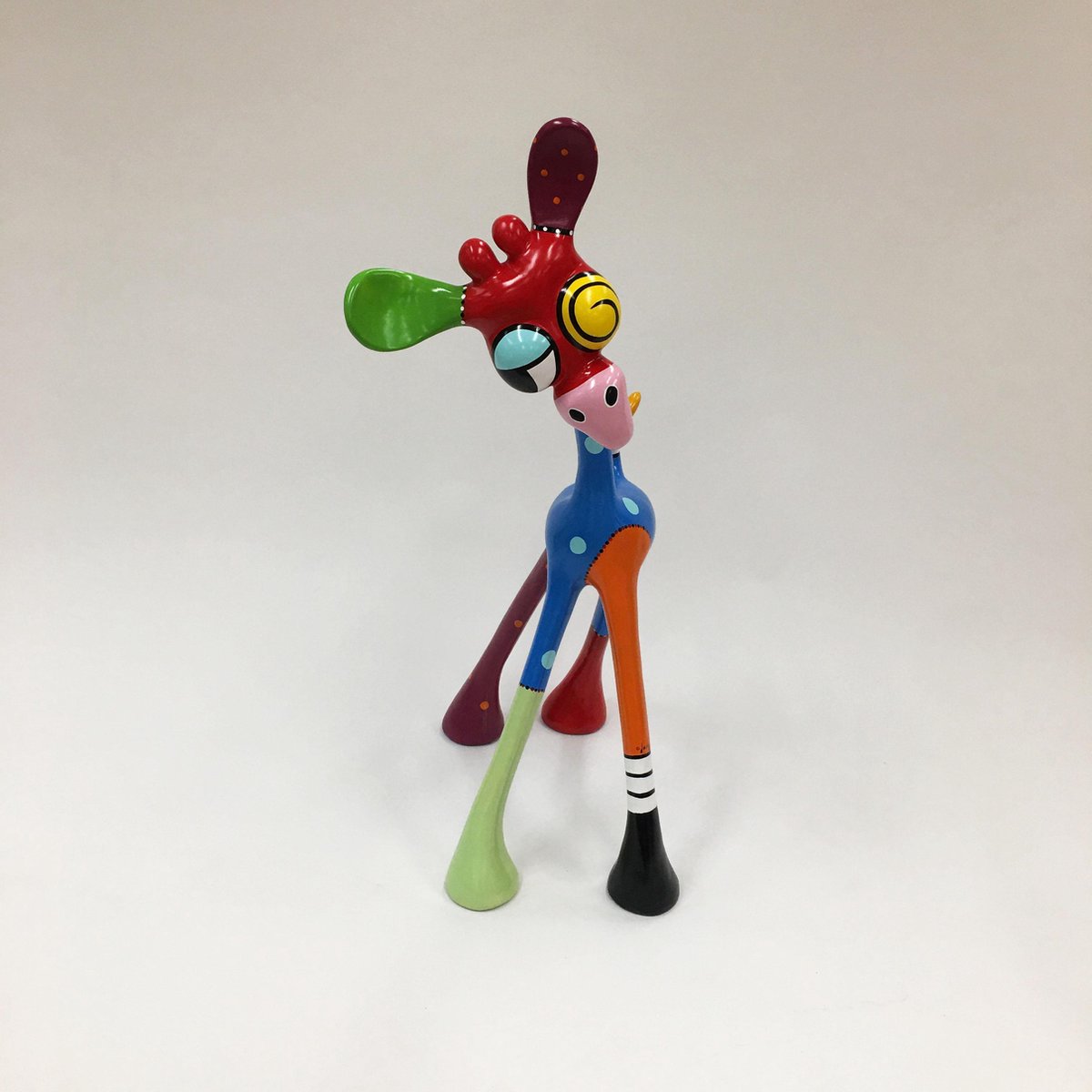 Jacky Zegers – JZ50 Dap - Kleurrijk, Vrolijk Beeld van een Giraffe – Kunst waar je Blij van wordt –Uniek en Origineel Cadeau - Handbeschilderd - 105 cm