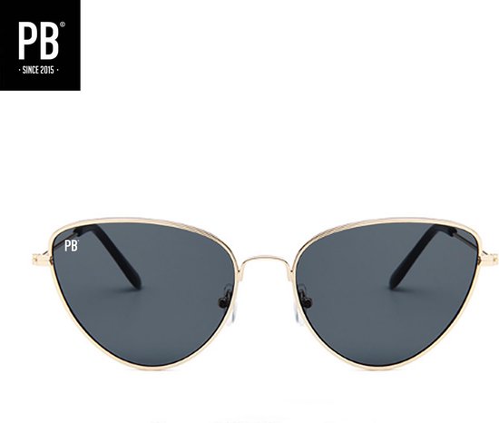 munt doorgaan Kracht PB Sunglasses - Cat Eye Gold Black | Zonnebril dames - Cat Eye zonnebril -  Retro | bol.com