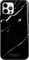 Paradise Amsterdam 'Midnight Marble' Fortified Phone Case - iPhone 12 Pro - zwart marmer steen telefoonhoesje