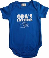 Blauwe romper met "Opa's lieveling" - maat 68 - grootvader, babyshower, zwanger, cadeautje, kraamcadeau, grappig, geschenk, baby, tekst, bodieke