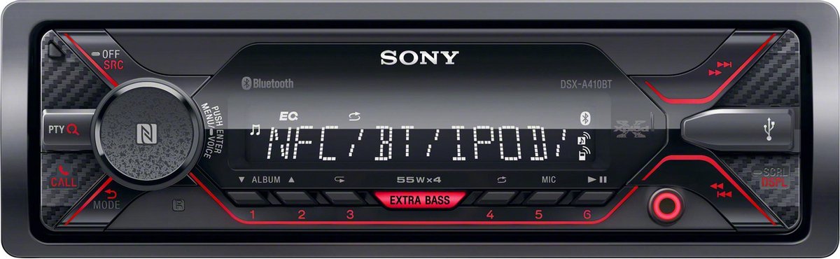 Sony DSX-A410BT Autoradio enkel DIN Bluetooth handsfree
