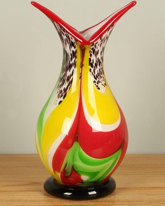 Glazen vaas meerkleurig 30 cm, SA-8, glasvaas, glas vaas, kleurrijke vaas,...  | bol.com