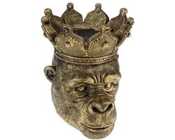 Goud Bronzen Aap Bloempot - 30 cm breed - Geschikt voor Binnen en Buiten