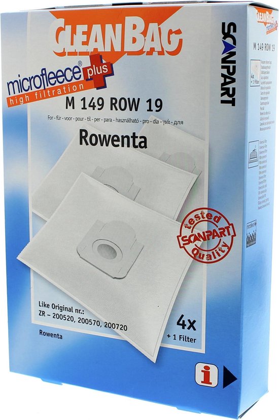 kant meest stap CleanBag stofzuigerzakken 4 stuks - Geschikt voor Rowenta Compact Power  Power XXL... | bol.com