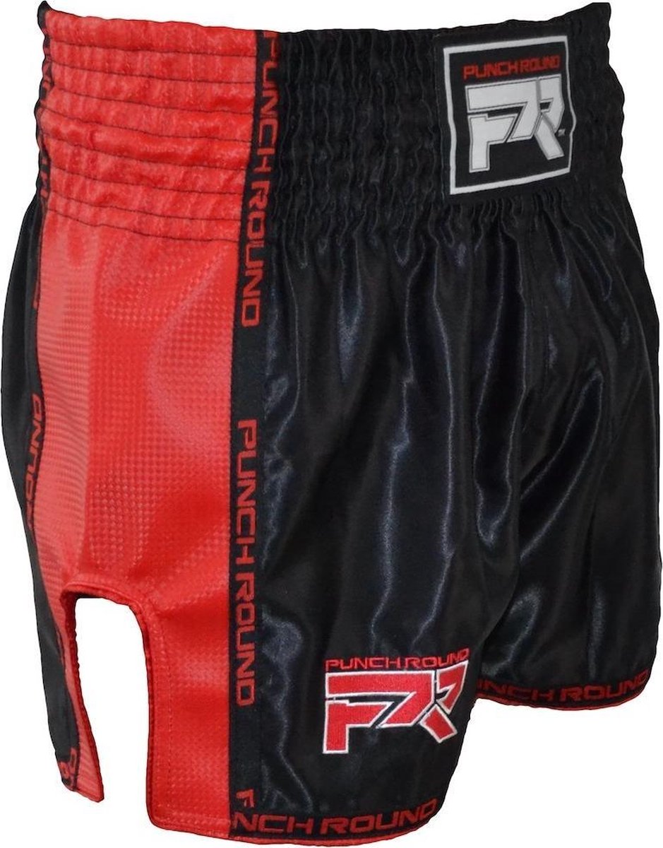 Punch Round Kickboks Broekje Matte Carbon Zwart Rood - XL