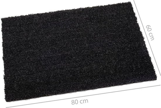 Deurmat-kokosmat-schoonloopmat zwart 60x80cm - Wicotex