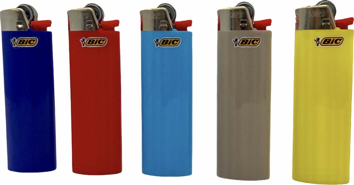 Goedkoopste BIC Maxi lighter aanstekers - 5 stuks - verschillende kleuren