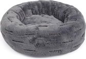 Hondenmand - Designed by Lotte - Donut - Rond - Pluche - Grijs - 50x20 cm