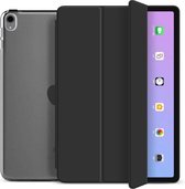 Hoes geschikt voor Apple iPad AIR 2020/2022 - Smart Tri-Fold Transparante Hard Case – Zwart - papierachtig - Screenprotector -  iPad Air 4 - iPad AIR Hoesje - Ipad AIR Case - Ipad