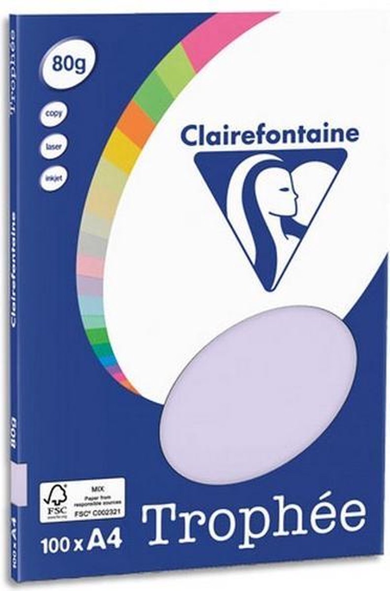 Papier A4 couleur 80 g Clairefontaine Trophée couleurs vives