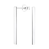 Joy|S - Zilveren Bar oorbellen - staaf - 2 x 25 mm - gepolijst