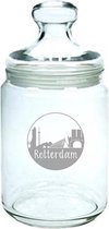 Snoeppot met de Skyline van Rotterdam