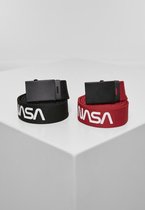 Mister Tee NASA - NASA Belt 2-Pack extra long black/red one size Riem - Zwart/Rood