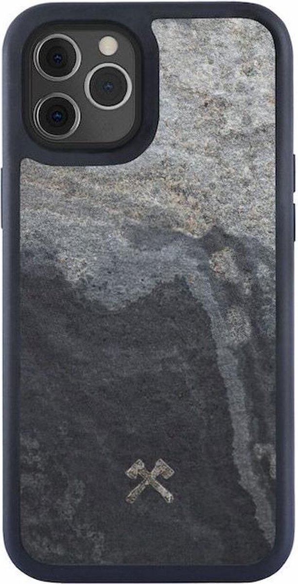 iPhone 12/12 Pro Backcase hoesje - Woodcessories - Grijs - Steen