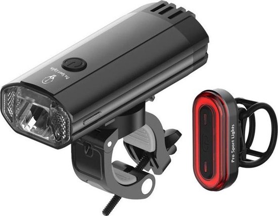 Pro Sport Lights fietsverlichtingsset – 1200 & 100 lumen – USB oplaadbaar