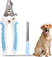 Pawlicious Professionele Nagelknipper Hond/Kat + GRATIS Nagelvijl Hond – Nagelschaar Hond/Kat – Honden Nagelknipper – Katten nagelknipper – Blauw/Wit