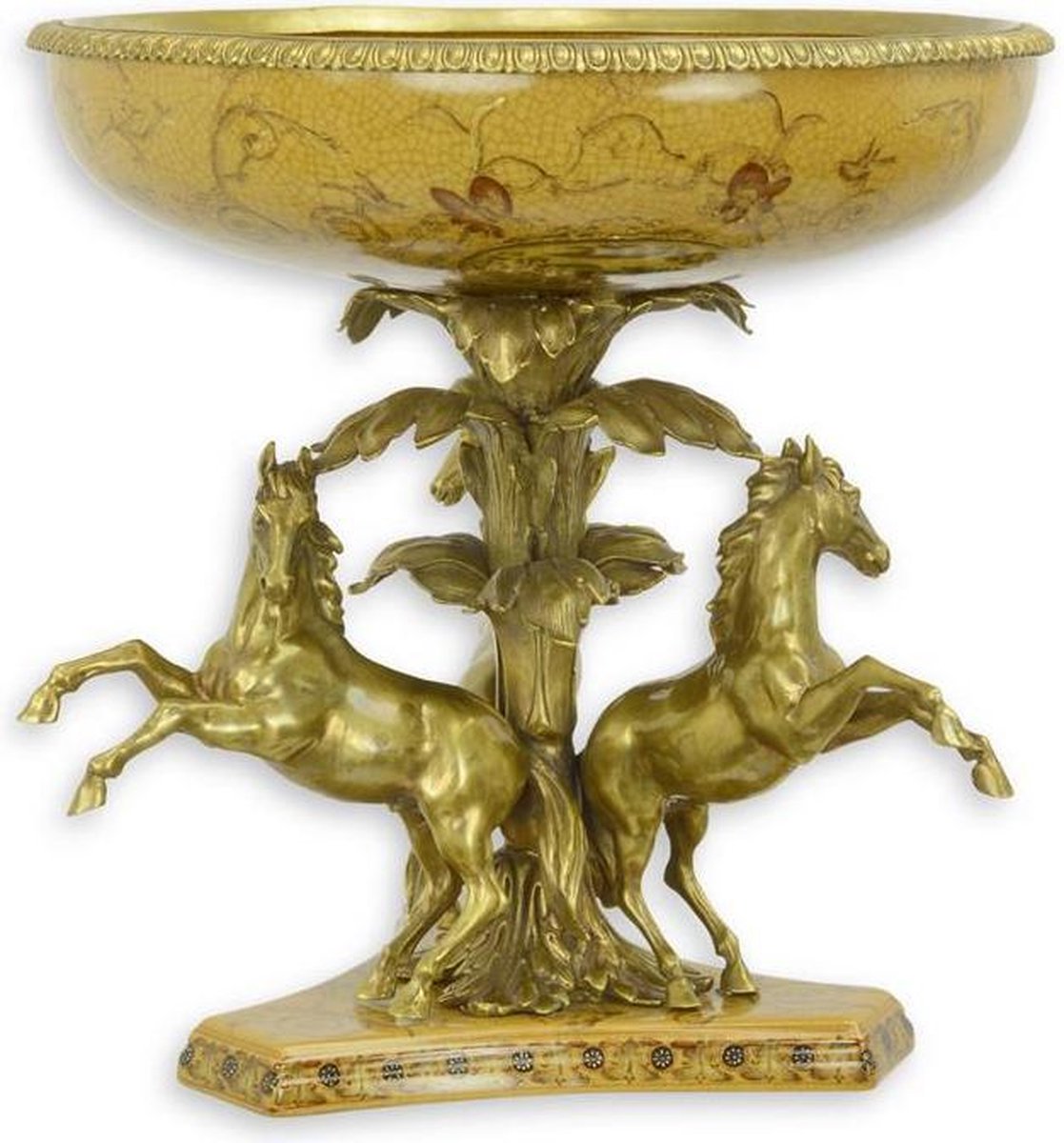 Trendybywave Bronzen paarden Pronkstuk Serveerschaal 37 cm hoog