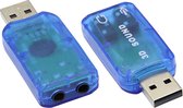 Jumalu 3D sound adapter - Microfoon en Koptelefoon naar USB Adapter - USB naar AUX - Externe USB (3D) Geluidskaart Adapter - Sound Card - Audio Kaart Dongle - USB 5.1 geluidskaart - Blauw