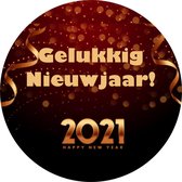 Gelukkig Nieuwjaar 2021 Etiketten - Wensetiketten - Cadeau etiketten - 40 mm 200 st