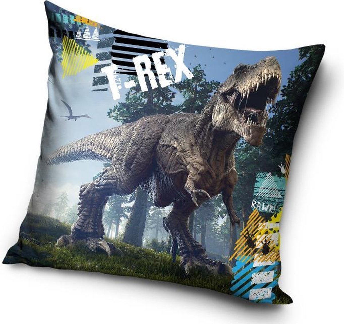 Carbotex Dinosaurus T-Rex - Sierkussen Kussen 40 x 40 cm inclusief vulling