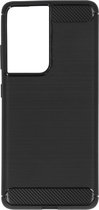 Brushed Backcover Samsung Galaxy S21 Ultra hoesje - Zwart