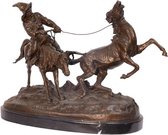 Het gevangen paard - Bronzen beeld - Kirgiz - 41,5 cm hoog